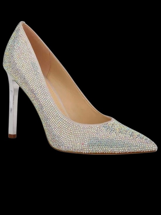 Nine West Shoes - Nine West Tatiah Glass Crystal Encrusted Cinderella Heels Size 9